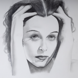 Hedy Lamarr graphite portrait, gicleé print